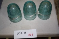 3 large blue Canadian Pacific & CNR insulators (some damaged)