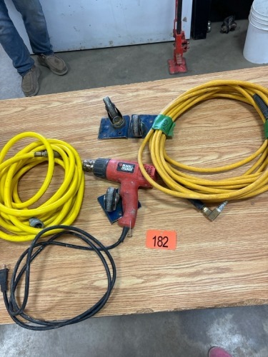 Heat gun air hoses caster wheels