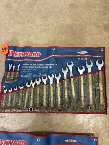 Set of metric wrenches, 7mm to 24 mm