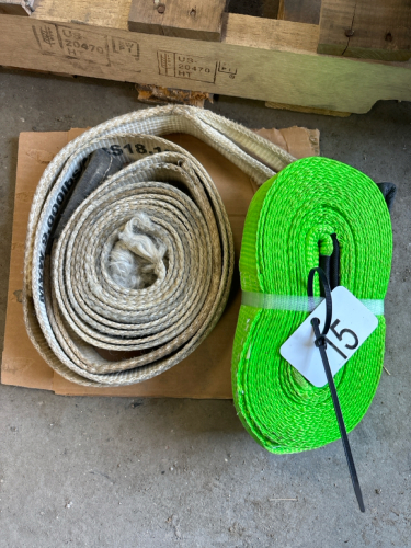 2- tow straps (1 new, 1 used)