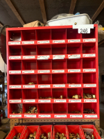 Quantity of brass fittings and cabinet