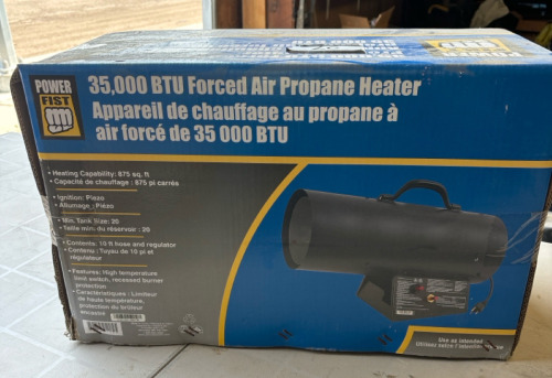 35,000 BTU forced air propane heater