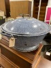 blue granite bowl w/lid - 2