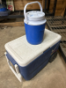 Coleman cooler and water bottle