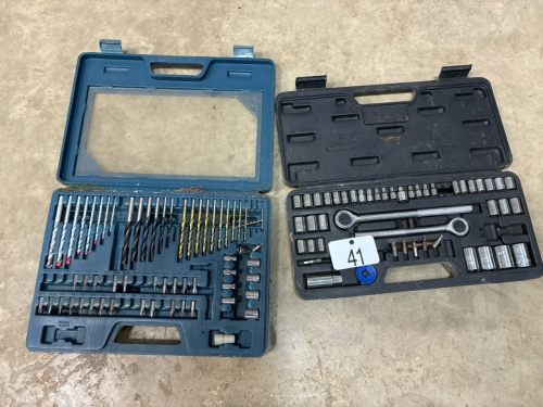 Drill bits and socket set