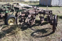 3 furrow plow on steel wheels
