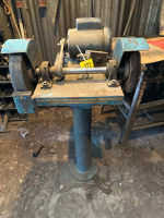 Bench grinder on stand