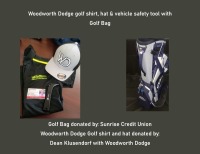 Woodworth Dodge golf shirt hat & golf bag""