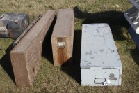 metal tool box, 2 - wood tool boxes, plastic tool organizer