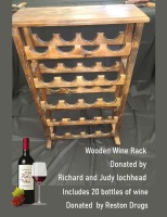 Wooden Wine rack including 20 bottles of wine