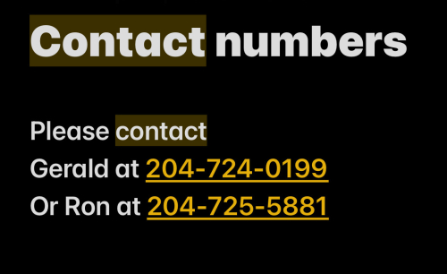 Contact numbers
