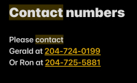 Contact numbers