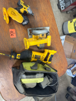 Dewalt tools (no batteries) Ryobi charger and batteries.