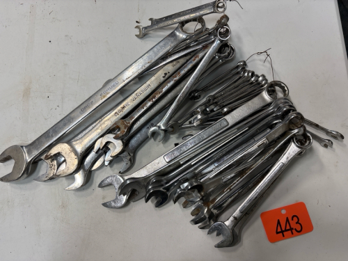 Assortment of metric and standard wrenches