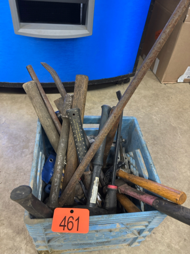 Assorted hammers and pry bars