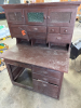 Antique Hutch & 7 pieces of tin