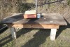 wooden shop table (tackle box not included)