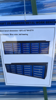 New 10&rsquo; 25-drawer work bench