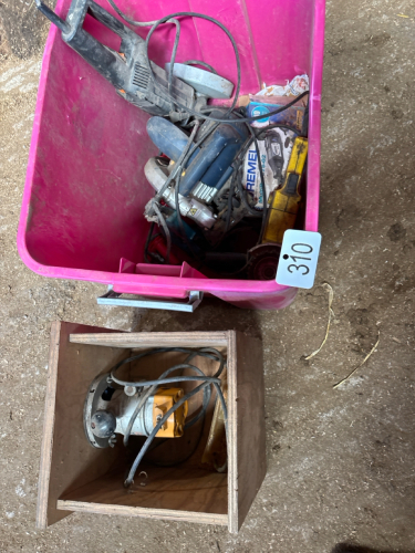 Assortment of router, grinders, dremmel etc