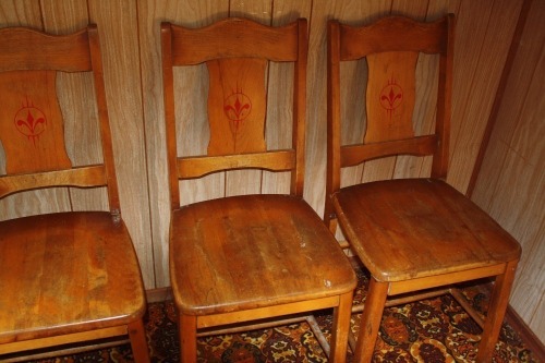 4 antique wooden chairs