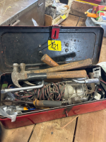 Trouble light, hammers, sundry