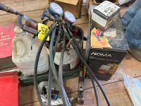 Work light. Assorted hand tools pipe cutters etc