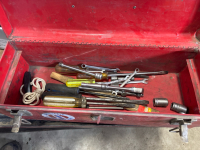 Tool chest of screwdrivers sockets some misc snap on