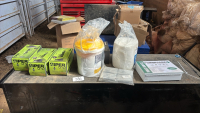 Latex gloves, cleaning wipes, first aid kit.