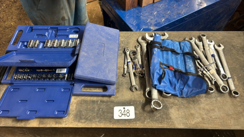 Assortment of incomplete socket sets and incomplete wrench sets