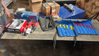 Air tools, 2 wrench sets, grinder