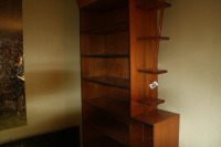 wooden bookshelf room divider