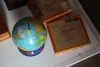 2 cork boards, cigar boxes, razor, globe & bag - 2