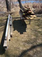 Small pieces of lumber and 4x4s