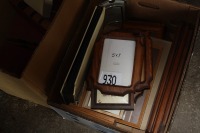 wooden picture frames, albums, encyclopedias