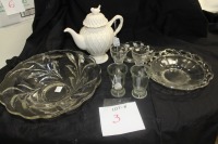 Glasses, bowls, Paris Royal teapot