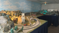 Complete electric train set comes complete as seen.