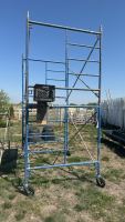 3sections of metal scaffolding