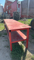 10 ft Steel work bench w/vise