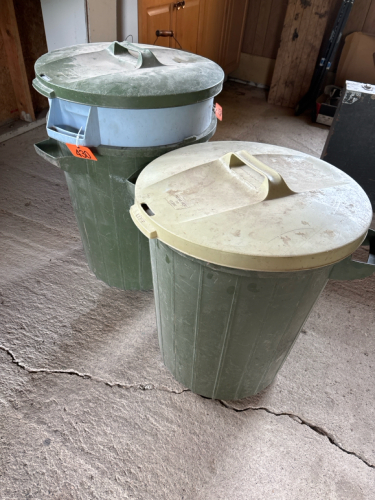 Assortment of garbage cans