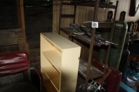 metal stand & wood shelf (contents not included)
