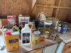 Assortment of stains varnishes and oils etc