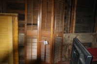 wooden window shutter/ wooden chest