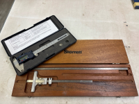 Digital caliper and starrett depth gauge