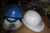 4 hard hats
