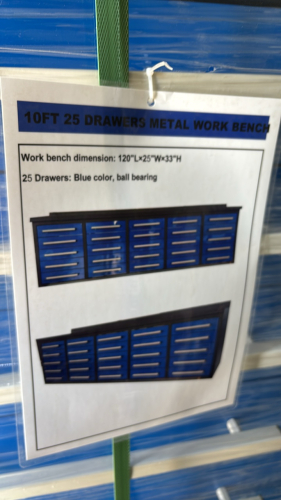 10&rsquo; workbench (25 drawer)