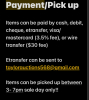 Payment & Pick up