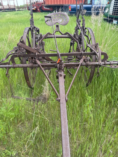 Horse drawn cultivator on steel