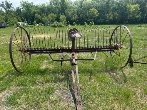 9ft dump rake on steel