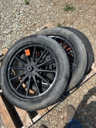 2-Firestone 30x3 1/2 with wood spoke rims