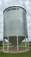 5000 bushel westeel grain bin on hopper